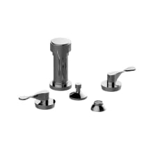Ametis 2.2 GPM Widespread Bidet Faucet with 2 Lever Handles and Pop-Up Drain Assembly