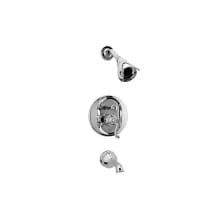 Elegante Single Handle Pressure Balanced Tub and Shower Trim with Metal Lever Handle and Single Function Shower Head