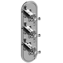 M-Series Transitional 3-Hole Trim Plate with Cross Handles (Vertical Installation)
