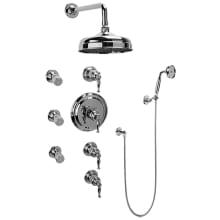 Lauren Thermostatic Shower System with Shower Head, Hand Shower, Bodysprays, Shower Arm, Hose, and Valve Trim