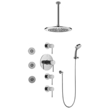 M.E./M.E. 25 Thermostatic Shower System with Shower Head, Hand Shower, Bodysprays, Ceiling Mounted Shower Arm, Hose, and Valve Trim