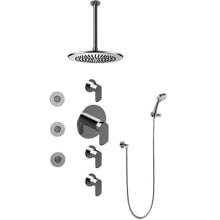Phase Contemporary Round Thermostatic Set with Body Sprays & Handshower