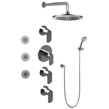 Phase Contemporary Round Thermostatic Set with Body Sprays & Handshower