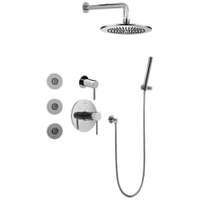 M.E./M.E. 25 Thermostatic Shower System with Shower Head, Hand Shower, Bodysprays, Shower Arm, Hose, and Valve Trim
