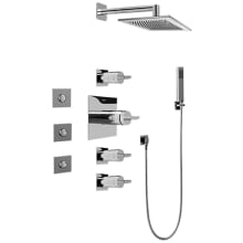 Sade Thermostatic Shower System with Shower Head, Hand Shower, Bodysprays, Wall Mounted Shower Arm, Hose, and Valve Trim