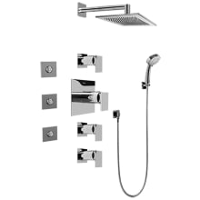 Solar Thermostatic Shower System with Shower Head, Multi Function Hand Shower, Bodysprays, Shower Arm, Hose, and Valve Trim