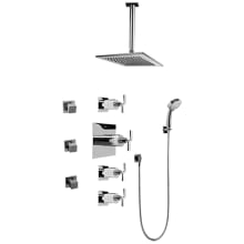 Immersion Thermostatic Shower System with Shower Head, Multi Function Hand Shower, Swivel Bodysprays, Shower Arm, Hose, and Valve Trim
