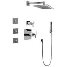 Immersion Thermostatic Shower System with Shower Head, Hand Shower, Bodysprays, Shower Arm, Hose, and Valve Trim with Double Lever Handles