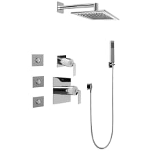 Immersion Thermostatic Shower System with Shower Head, Hand Shower, Bodysprays, Shower Arm, Hose, and Valve Trim with Lever Handles