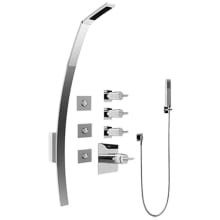 Luna Thermostatic Shower System with Wall Mounted Luna Shower Head, Hand Shower, Bodysprays, Hose, and Valve Trim
