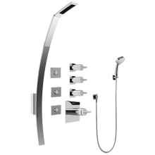 Luna Thermostatic Shower System with Shower Head, Hand Shower, Bodysprays, Hose, and Valve Trim