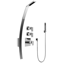 Solar Thermostatic Shower System with Shower Head, Hand Shower, Hose, and Valve Trim