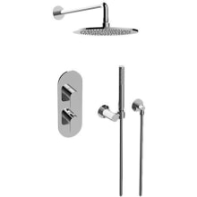 Sento Thermostatic Shower System with Shower Head, Hand Shower, Shower Arm, Hose, and Valve Trim with Lever Handles