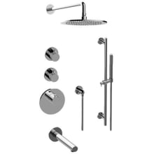 M.E.25 Thermostatic Shower System with Shower Head and Hand Shower (Less Valve)