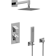 Qubic Thermostatic Shower System with Shower Head and Hand Shower