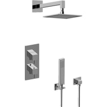 QubicTre Thermostatic Shower System with Shower Head and Hand Shower