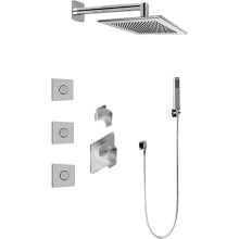 Qubic Thermostatic Shower System with Shower Head, Hand Shower, and Bodysprays