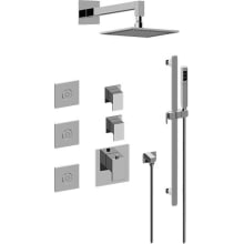 Solar Thermostatic Shower System with Shower Head, Hand Shower, and Bodysprays