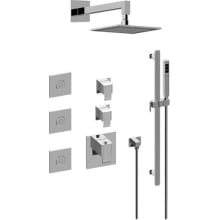 Qubic Thermostatic Shower System with Shower Head, Hand Shower, and Bodysprays