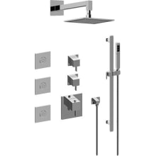 QubicTre Thermostatic Shower System with Shower Head, Hand Shower, and Bodysprays