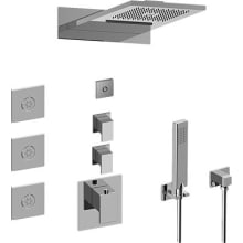 Full Square LED Thermostatic Shower System - Trim