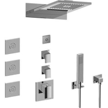 Full Square LED Thermostatic Shower System - Trim
