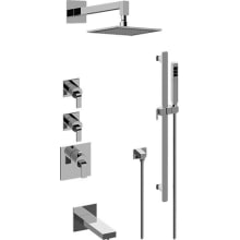 Immersion Thermostatic Shower System with Shower Head and Hand Shower