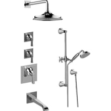 Finezza Uno Thermostatic Shower System with Shower Head and Hand Shower (Less Valve)