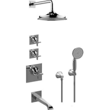 Finezza Uno Thermostatic Shower System with Shower Head and Hand Shower