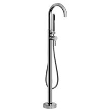 Floor Mounted Tub Filler with Metal Lever Handles, Hand Shower and Diverter