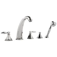 Topaz Roman Tub Filler Faucet with Hand Shower, Diverter and Metal Lever Handles