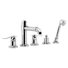 Bali Roman Tub Filler Faucet with Hand Shower, Diverter and Metal Lever Handles