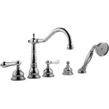 Nantucket Roman Tub Filler Faucet with Hand Shower, Diverter and Metal Lever Handles