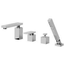 Solar Roman Tub Filler Faucet with Hand Shower, Diverter and Metal Lever Handle