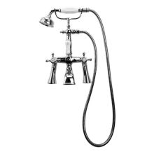 Canterbury Deck Mounted Tub Filler with Porcelain Lever Handles, Hand Shower and Diverter