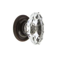 Biarritz 1-3/4" Crystal Fluted Vintage Cabinet Knob with Newport Rosette