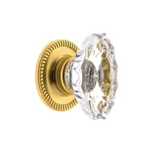 Biarritz 1-3/4" Crystal Fluted Vintage Cabinet Knob with Newport Rosette