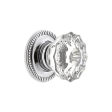 Versailles 1-3/8" Vintage Fluted Crystal Cabinet Knob with Newport Rosette