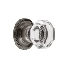 Chambord 1-3/8"Faceted Glam Crystal Cabinet Knob / Drawer Knob with Newport Rosette