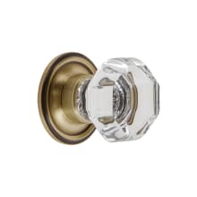 Chambord 1-3/8"Faceted Glam Crystal Cabinet Knob / Drawer Knob with Georgetown Rosette