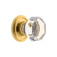 Chambord 1-3/8"Faceted Glam Crystal Cabinet Knob / Drawer Knob with Georgetown Rosette