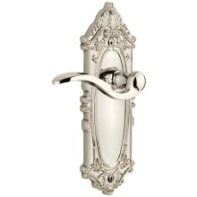 Grande Victorian Solid Brass Rose Right Handed Passage Door Lever Set with Bellagio Lever and 2-3/8" Backset