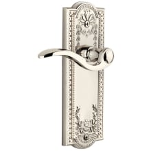 Parthenon Solid Brass Rose Right Handed Passage Door Lever Set with Bellagio Lever and 2-3/8" Backset