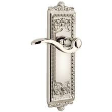 Windsor Solid Brass Rose Right Handed Passage Door Lever Set with Bellagio Lever and 2-3/8" Backset