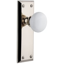 Fifth Avenue Solid Brass Tall Plate Passage Door Knob Set with Egg Knob and 2-3/8" Backset
