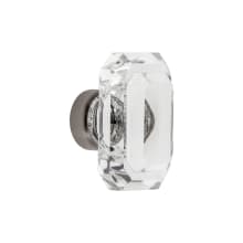 Baguette 1-3/4” Luxury Solid Crystal Emerald Cut Rectangular Cabinet Knob