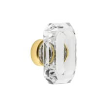 Baguette 1-3/4” Luxury Solid Crystal Emerald Cut Rectangular Cabinet Knob