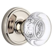 Georgetown Solid Brass Rose Dummy Door Knob Set with Bordeaux Crystal Knob