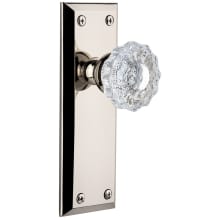 Fifth Avenue Solid Brass Rose Privacy Door Knob Set with Versailles Crystal Knob and 2-3/8" Backset