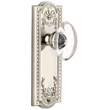 Parthenon Solid Brass Rose Privacy Door Knob Set with Provence Crystal Door Knob Set and 2-3/8" Backset